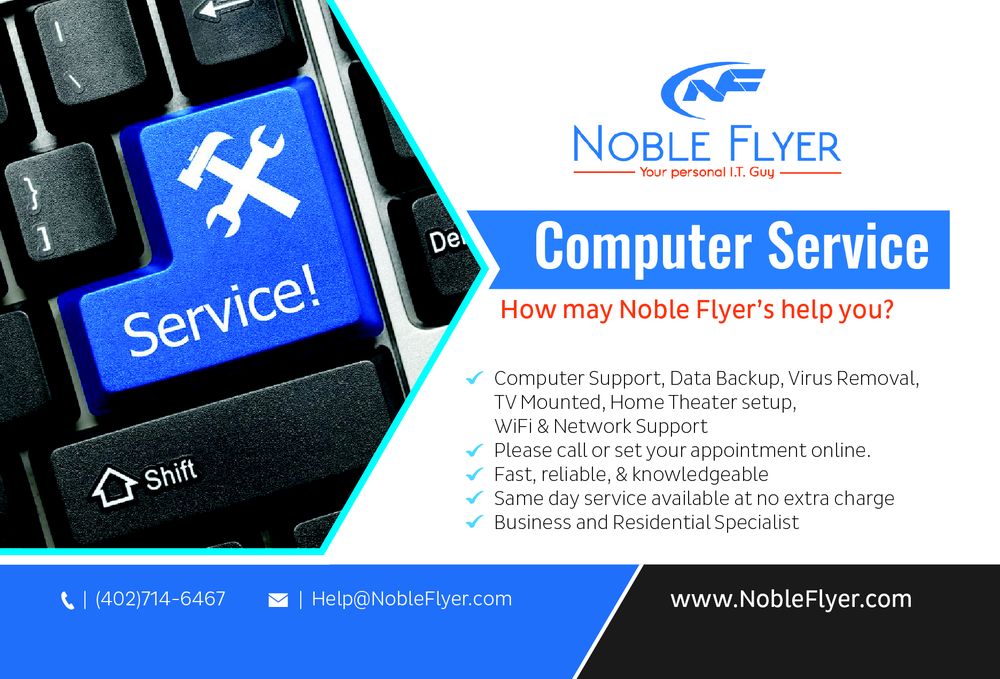 NOBLE FLYER ON SITE COMPUTER REPAIR 5005 N 168th Ave, Omaha