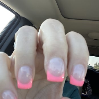 Milan Nails & Spa - Such cute pink tips!  #18.  Michelle did this by hand and they are perfect! - Nail Salons Near Me - Fresno, California