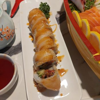 Thai Yoshi Amarillo - Yoshi Roll w/soft shell crab & white tuna on top 4-18-25 - Thai Near Me - Amarillo, Texas Thai Yoshi Amarillo - Yoshi Roll w/soft shell crab & white tuna on top 4-18-25 - Thai Near Me - Amarillo, Texas