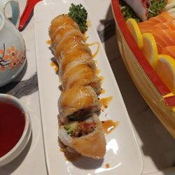 Thai Yoshi Amarillo - Yoshi Roll w/soft shell crab & white tuna on top 4-18-25