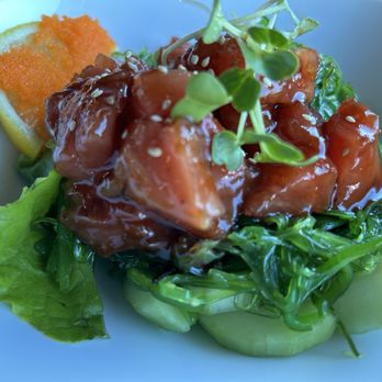 Mio Sushi - Poke Salad with tuna and it is drowning in sauce. There is so much sauce that I can't taste the tuna. - Japanese Near Me - Vancouver, Washington Mio Sushi - Poke Salad with tuna and it is drowning in sauce. There is so much sauce that I can't taste the tuna. - Japanese Near Me - Vancouver, Washington
