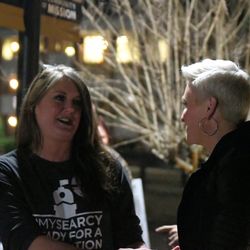 Kim’s Cutz - Amanda Brinkman with the Small Business Revolution after announcing Searcy as the winning city!