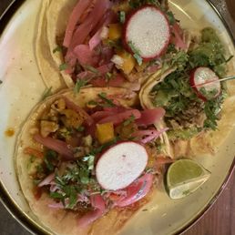 2 BBQ tacos and one carnitas