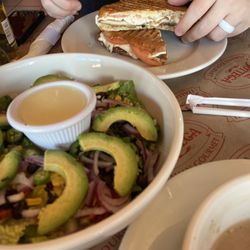 La Bottega Italian Gourmet - Salad with quinoa and avocado and la contolette(?) panini