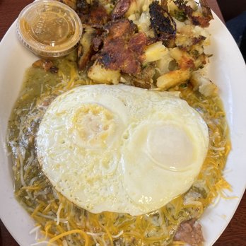 Rodeo Cafe - Huevos rancheros with home style potatoes. Potatoes was good. I took a bite of my friend's but next time I'm ordering this!!! - Breakfast & Brunch Near Me - Norco, California Rodeo Cafe - Huevos rancheros with home style potatoes. Potatoes was good. I took a bite of my friend's but next time I'm ordering this!!! - Breakfast & Brunch Near Me - Norco, California