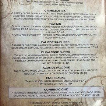 Falcon Restaurant & Lounge - Menu as of August 2026 - American Near Me - Winslow, Arizona Falcon Restaurant & Lounge - Menu as of August 2026 - American Near Me - Winslow, Arizona