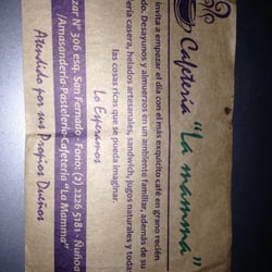 Café La Mamma - El flyer que estaba en el local. Se nota que le han puesto mucho cariño a este emprendimiento!