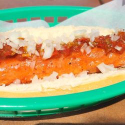 Carol's Lunchbox - Spicy dog with onions and hot pepper relish
