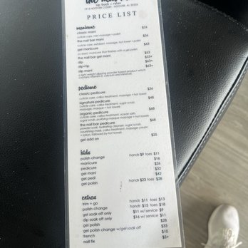 the nail bar - Price list - Nail Salons Near Me - Hoover, Alabama