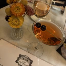 Cherry martini special and glass of rose Cherry martini special and glass of rose