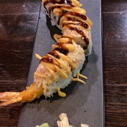 Kobe Hibachi & Sushi - Snow mountain: shrimp tempura, avocado, spicy crab with spicy mayo and eel sauce