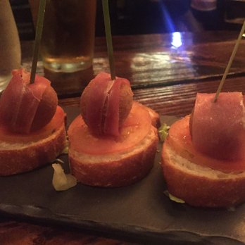 Nai - @Nai Tapas Bar, toast w/ tomato, fried goat cheese and meat (small portion show) - Tapas/Small Plates Near Me - New York, New York Nai - @Nai Tapas Bar, toast w/ tomato, fried goat cheese and meat (small portion show) - Tapas/Small Plates Near Me - New York, New York