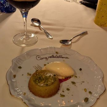 Vetri Cucina - Pistachio lava cake with raspberry - Italian Near Me - Las Vegas, Nevada Vetri Cucina - Pistachio lava cake with raspberry - Italian Near Me - Las Vegas, Nevada