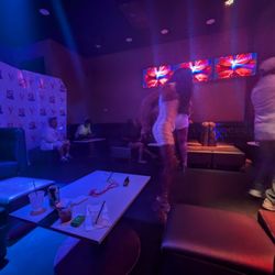 V Restaurant and hookah Lounge - End of the venue has larger booths and more space. From there, you can still see the bar and dance area in front of it.