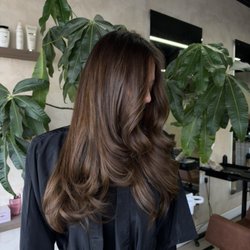 The Beauty Room LA - Fresh brunette Balyage with long layer hair cut ready for the holidays