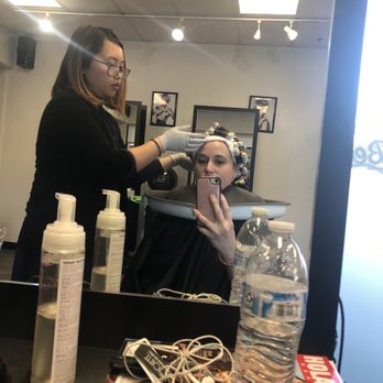 Elms Beauty - This is the lady that did my hair, got solution in my eye, dropped a hair dryer on me, and took $180 from me - Hair Salons Near Me - Vacaville, California