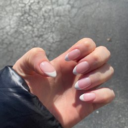 Gel builder with French gel on top Gel builder with French gel on top