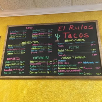 El Rulas Tacos - Menu - Mexican Near Me - Manassas, Virginia El Rulas Tacos - Menu - Mexican Near Me - Manassas, Virginia