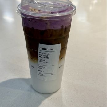 Starbucks - Iced Ube Coconut Macchiato - Coffee & Tea Near Me - Arlington, Tennessee Starbucks - Iced Ube Coconut Macchiato - Coffee & Tea Near Me - Arlington, Tennessee