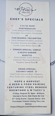 Menu photo 2 M'tucci's Twenty-Five Albuquerque, NM