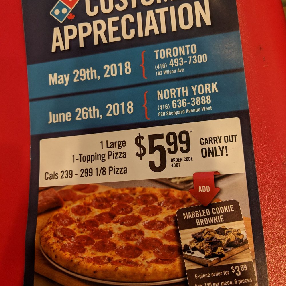 Domino's Pizza - 2018 customer appreciation deal coming up on June 26 - Pizza Near Me - Toronto, Ontario Domino's Pizza - 2018 customer appreciation deal coming up on June 26 - Pizza Near Me - Toronto, Ontario