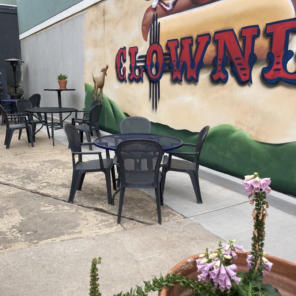 Clowndog Hot Dog Parlor - Plenty of seating on the patio! - Hot Dogs Near Me - Albuquerque, New Mexico Clowndog Hot Dog Parlor - Plenty of seating on the patio! - Hot Dogs Near Me - Albuquerque, New Mexico
