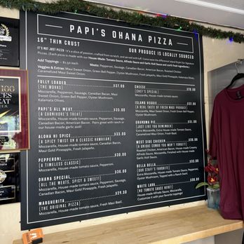 Papi’s Ohana - Menu 6/9/26 - Pizza Near Me - Lahaina, Hawaii