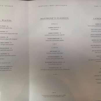 Dauphine’s - Food menu - Seafood Near Me - Washington, DC, District of Columbia Dauphine’s - Food menu - Seafood Near Me - Washington, DC, District of Columbia