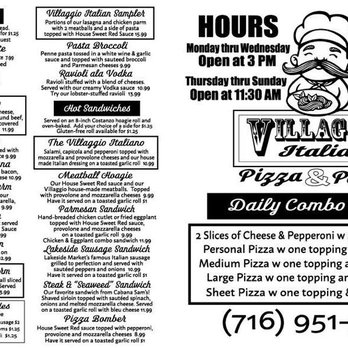 Villaggio Italiano - Menu - Italian Near Me - Silver Creek, New York Villaggio Italiano - Menu - Italian Near Me - Silver Creek, New York