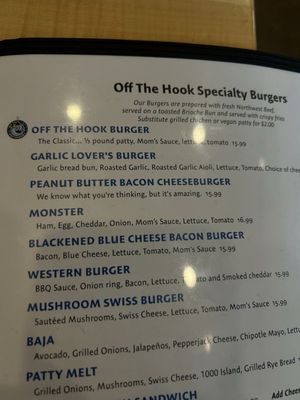 Menu photo 1 Off the Hook Bar & Grill Newport, OR