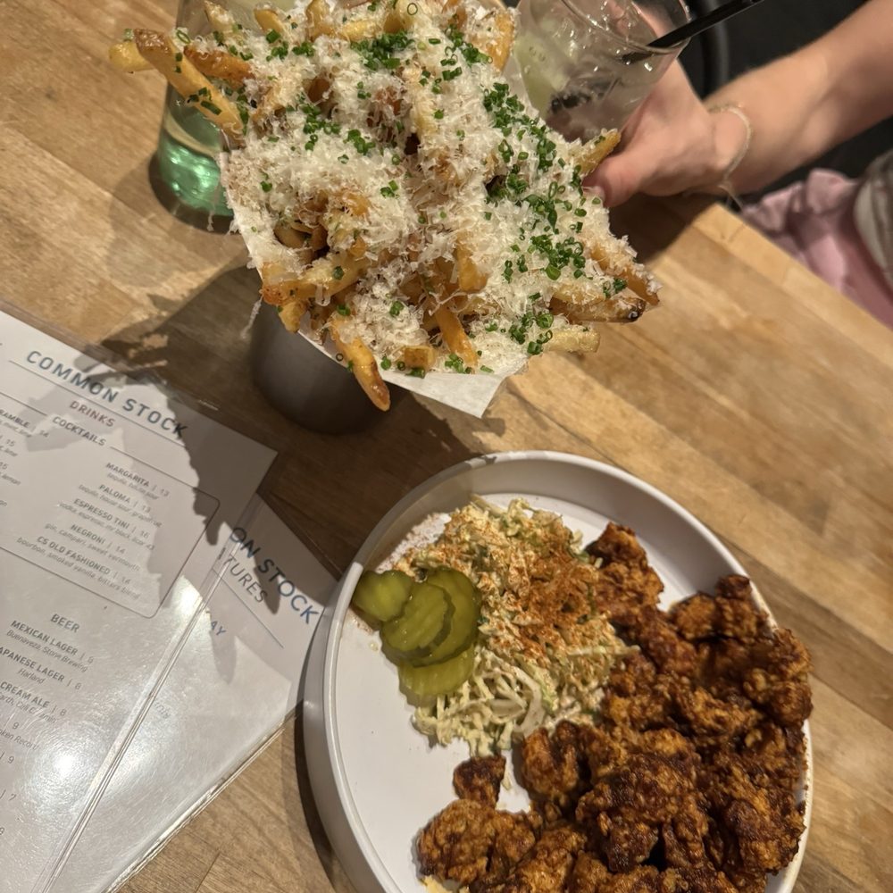 Common Stock - TRUFFLE FRIES and popcorn chicken - New American Near Me - San Diego, California Common Stock - TRUFFLE FRIES and popcorn chicken - New American Near Me - San Diego, California