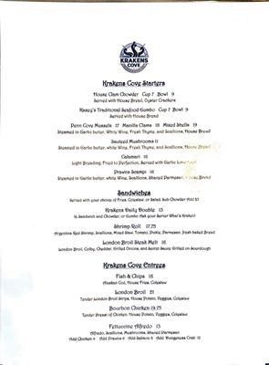 Menu photo 5 Krakens Cove Oak Harbor, WA