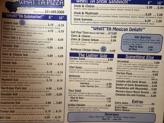 Menu photo 4 Whatta Pizza White Cloud, MI Menu photo 4 Whatta Pizza White Cloud, MI