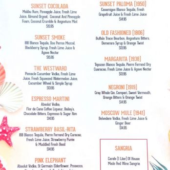 The Sunset Restaurant - Menu - April 2023 - New American Near Me - Malibu, California The Sunset Restaurant - Menu - April 2023 - New American Near Me - Malibu, California