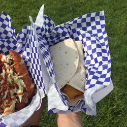 StLouisianaQ - Dirty South Dog left, breakfast burrito right