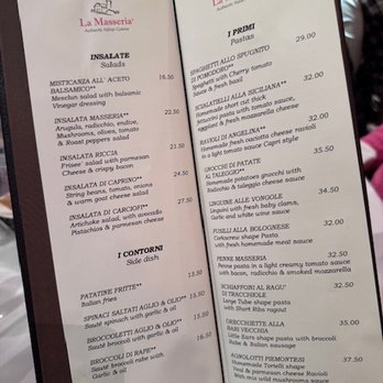 La Masseria - menu - Italian Near Me - New York, New York