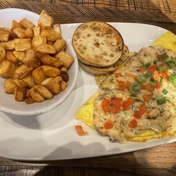 Another Broken Egg Cafe - Lobster Brie Omelette w/ English muffin and breakfast potatoes - Breakfast & Brunch Near Me - Overland Park, Kansas