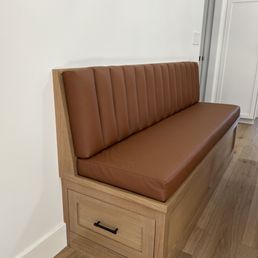 Custom bench cushions with tufted back