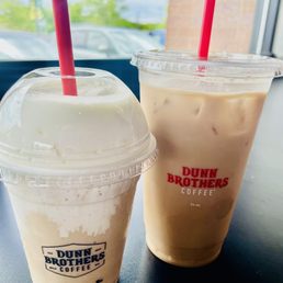 two cups of coffee on a table