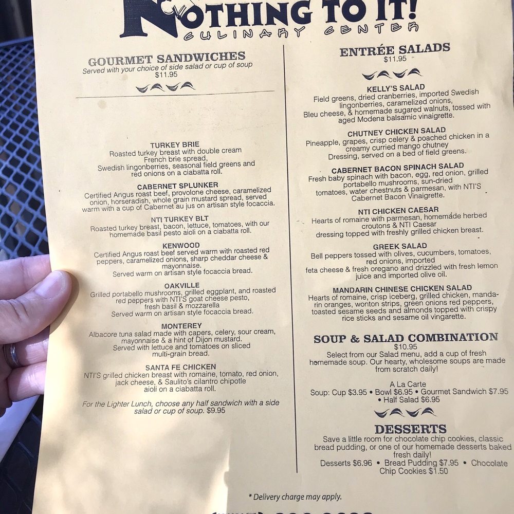 Nothing To It Culinary Center - Menu - Cooking Schools Near Me - Reno, Nevada Nothing To It Culinary Center - Menu - Cooking Schools Near Me - Reno, Nevada