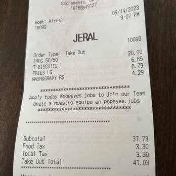 popeyes - Food tax???!! This is new! - Chicken Shop Near Me - Sacramento, California popeyes - Food tax???!! This is new! - Chicken Shop Near Me - Sacramento, California
