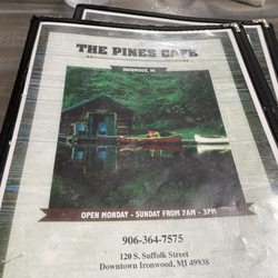The Pines Cafe - Menu