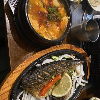 Jin Soo Sung Chan Korean Restaurant - Grilled mackerel and soft tofu soup combo - Korean Near Me - Surrey, British Columbia Jin Soo Sung Chan Korean Restaurant - Grilled mackerel and soft tofu soup combo - Korean Near Me - Surrey, British Columbia