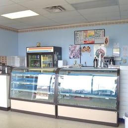 Inside counter at Donut Express, taken while establishment was closed.