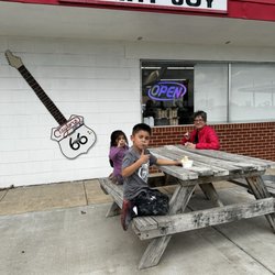 Taylor's Dairy Joy - We have benches outside that you can sit in on a nice day.