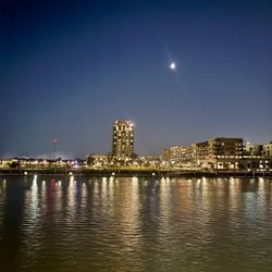 Savannah Riverboat Cruises - A scene from the boat after dinner.