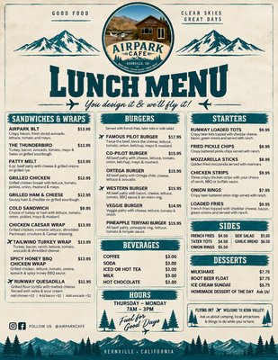 Menu photo 2 Airpark Cafe Kernville, CA