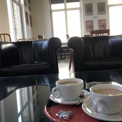 Villars Maître Chocolatier - Some hot chocolate in their cafe.