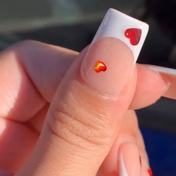 J's Nails and Spa - Valentine's French nails - Nail Salons Near Me - Vista, California