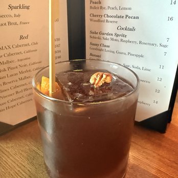 Miru Seafood - Cherry Pecan Old Fashion - Seafood Near Me - League City, Texas